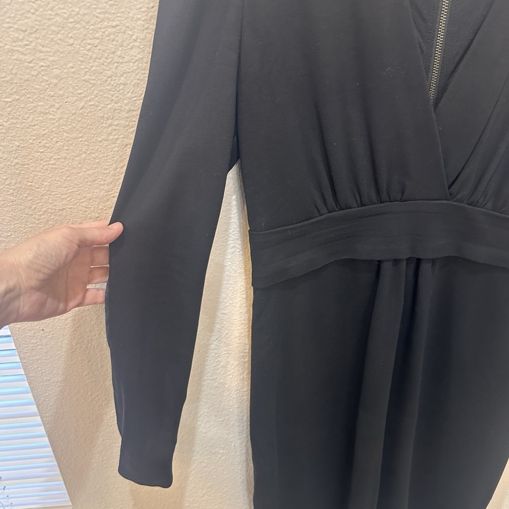 Burberry London Black Dress 10 Long Sleeve Knee Length Office Minimalist Luxury - Picture 4 of 14